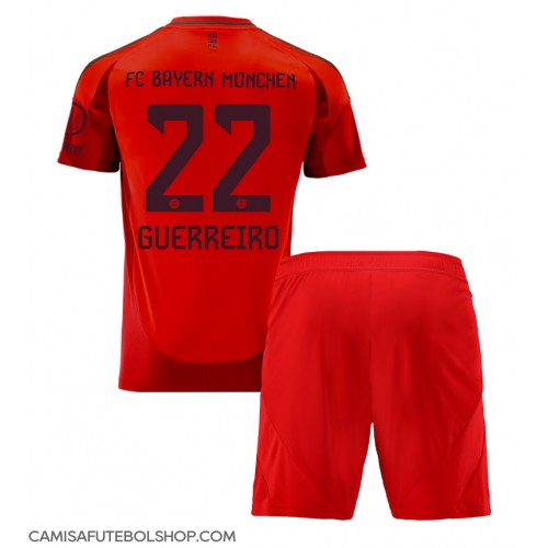 Camisa de time de futebol Bayern Munich Raphael Guerreiro #22 Replicas 1º Equipamento Infantil 2024-25 Manga Curta (+ Calças curtas)